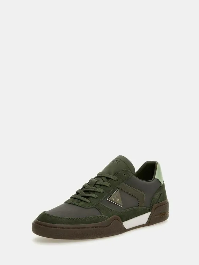 Men Olbia Leatherinsert Sneakers Light Green Guess Shoes