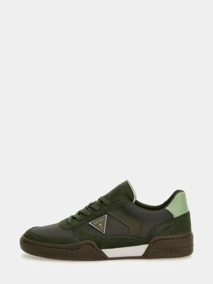 Men Olbia Leatherinsert Sneakers Light Green Guess Shoes