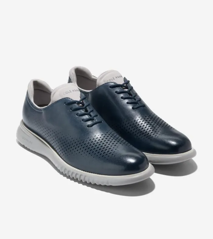 Men Oxfords Cole Haan 2ZERGRAND Laser Wingtip Oxfords Blue Wing Teal