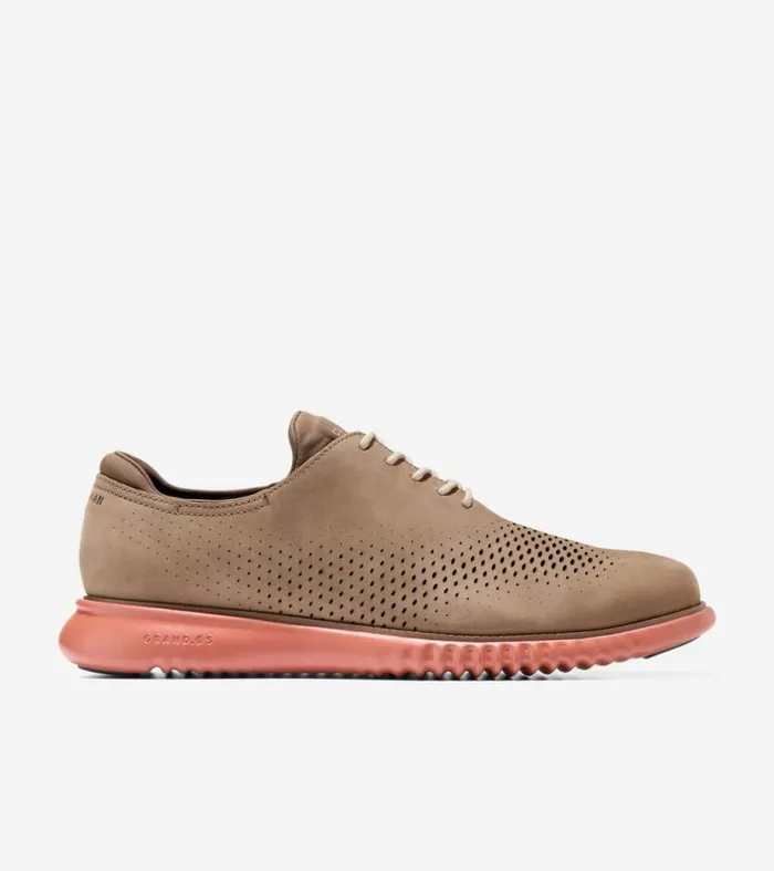 Men Oxfords Cole Haan 2ZERGRAND Laser Wingtip Oxfords Irish Coffeeredwood