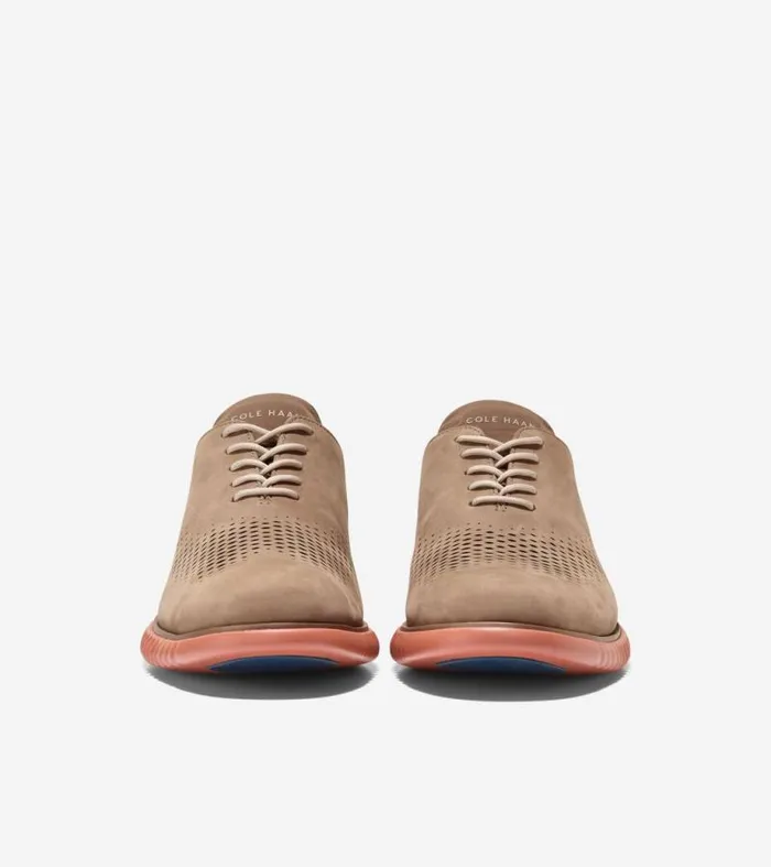Men Oxfords Cole Haan 2ZERGRAND Laser Wingtip Oxfords Irish Coffeeredwood