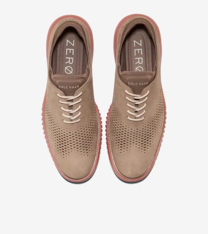 Men Oxfords Cole Haan 2ZERGRAND Laser Wingtip Oxfords Irish Coffeeredwood
