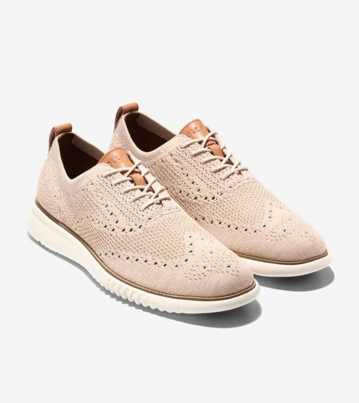 Men Oxfords Cole Haan 2ZERGRAND Stitchlite Oxfords Sand Dollarivory