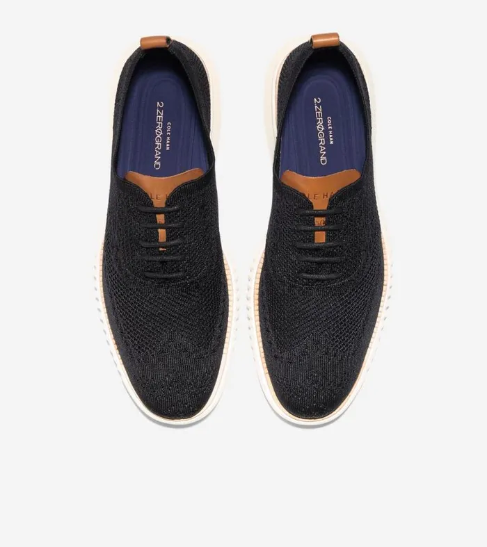 Men Oxfords Cole Haan 2ZERGRAND Stitchlite Wingtip Oxfords Black Stitchlitetradeivory