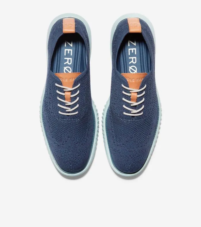 Men Oxfords Cole Haan 2ZERGRAND Stitchlite Wingtip Oxfords Blue Wing Teal Stitchlitetradecloud Blue