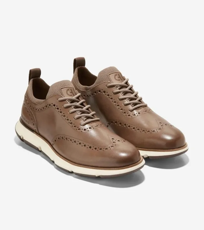 Men Oxfords Cole Haan 4ZERGRAND Oxfords Truffle Brownivoryirish Coffee