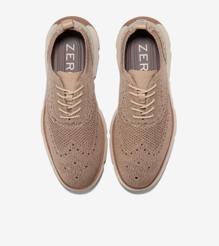 Men Oxfords Cole Haan 4ZERGRAND Stitchlite Wingtip Oxfords Natural Tan Stitchlitetradetruffleoat
