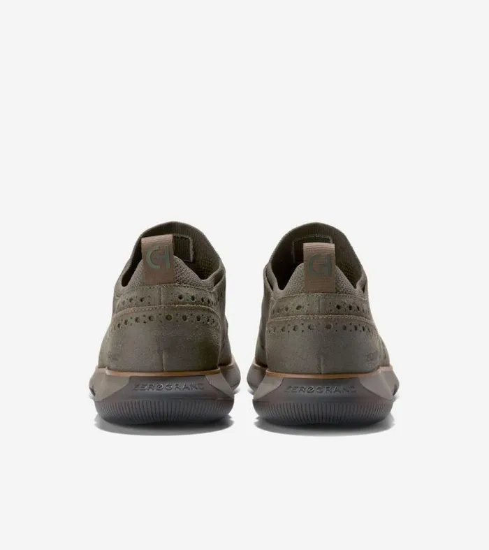 Men Oxfords Cole Haan 4ZERGRAND Wingtip Oxfords Deep Olive Suedetruffledark Chocolate