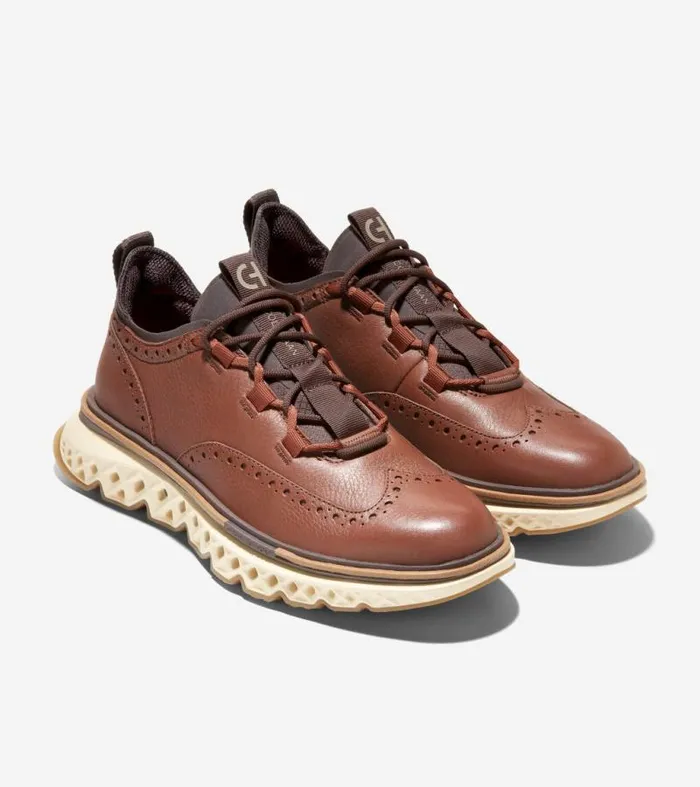 Men Oxfords Cole Haan 5ZERGRAND Wingtip Oxfords Dark Sequoiaalabaster Gleam