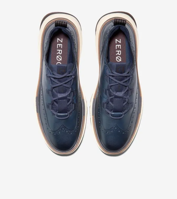 Men Oxfords Cole Haan 5ZERGRAND Wingtip Oxfords Navy Blazerivory