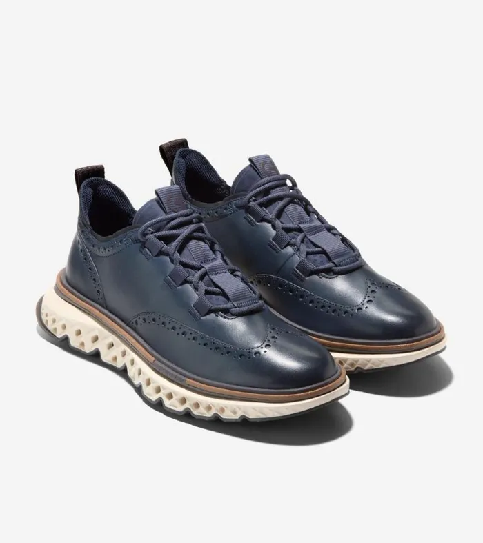 Men Oxfords Cole Haan 5ZERGRAND Wingtip Oxfords Navy Blazerivory