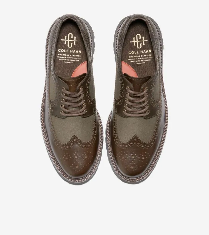 Men Oxfords Cole Haan American Classics Longwing Oxfords Deep Olivemorel