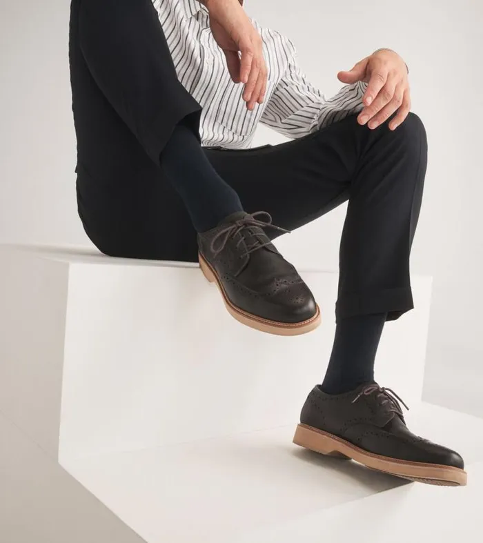 Men Oxfords Cole Haan American Classics Montrose Wingtip Oxfords Dark Chocolate
