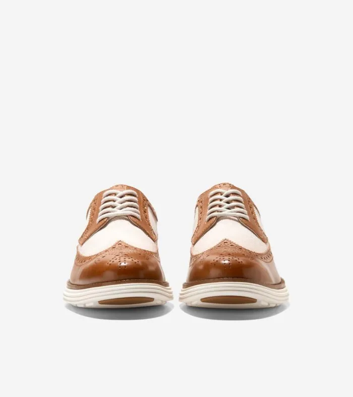 Men Oxfords Cole Haan riginalGrand Remastered Longwing Oxfords Pecan Brownnatural Hempivory
