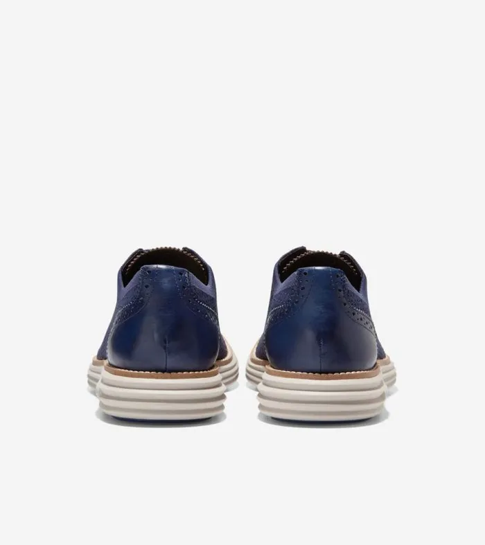 Men Oxfords Cole Haan riginalGrand Remastered Stitchlite Oxfords Marine Bluedark Chocolate Brownsilver Lining Stitchlitetrade