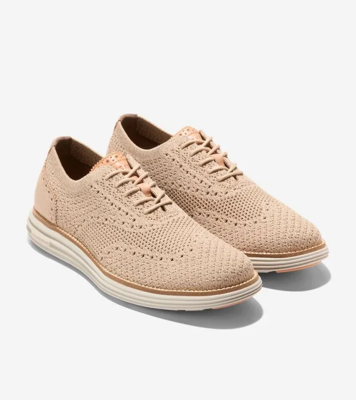 Men Oxfords Cole Haan riginalGrand Remastered Stitchlite Oxfords Sesameirish Coffeesilver