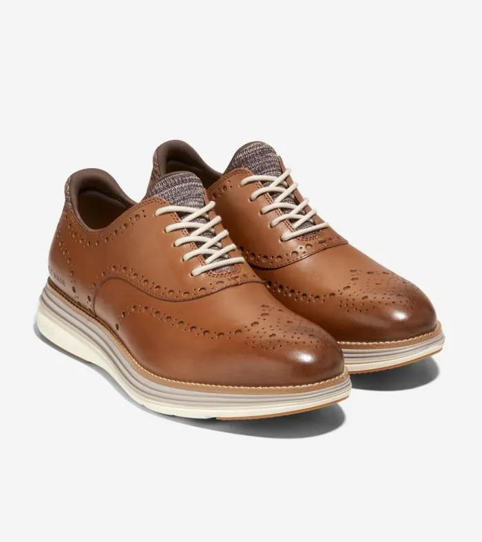 Men Oxfords Cole Haan riginalGrand Ultra Wingtip Oxfords Monks Robepumice Stoneivory