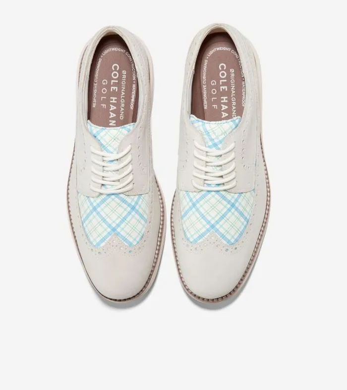 Men Oxfords Cole Haan riginalGrand WaterResistant Golf Shoe Ivoryazure Bluebirch