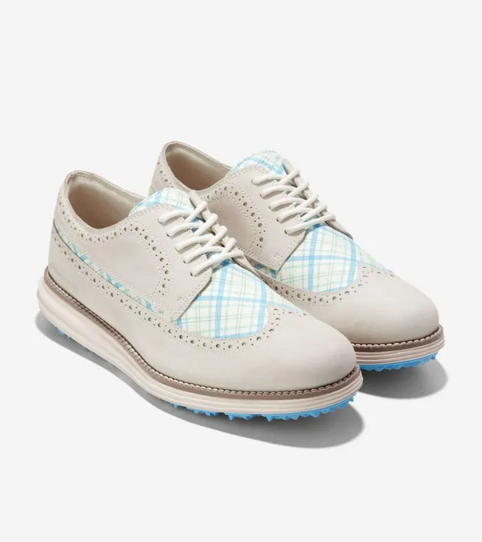 Men Oxfords Cole Haan riginalGrand WaterResistant Golf Shoe Ivoryazure Bluebirch
