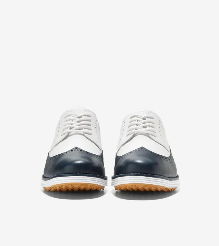 Men Oxfords Cole Haan riginalGrand Waterproof Golf Shoes Navy Blazer Bluespruce Yellowoptic White