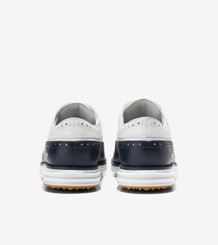 Men Oxfords Cole Haan riginalGrand Waterproof Golf Shoes Navy Blazer Bluespruce Yellowoptic White