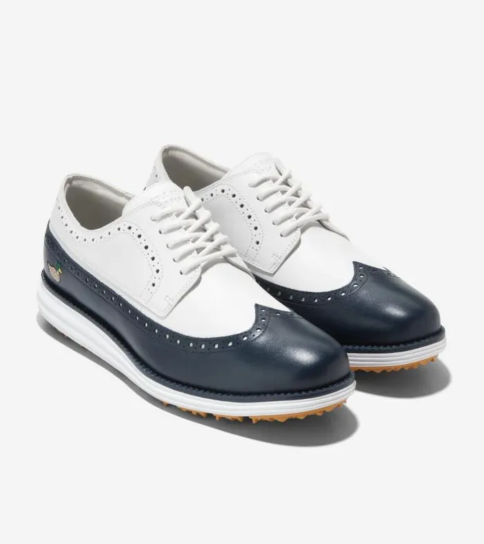 Men Oxfords Cole Haan riginalGrand Waterproof Golf Shoes Navy Blazer Bluespruce Yellowoptic White