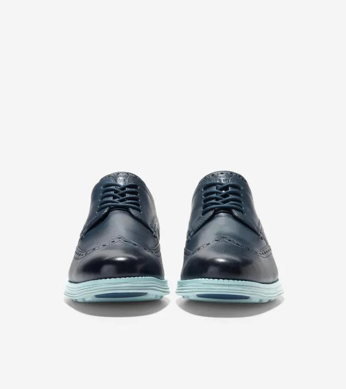 Men Oxfords Cole Haan riginalGrand Wingtip Oxfords Blue Wing Tealcloud Blue