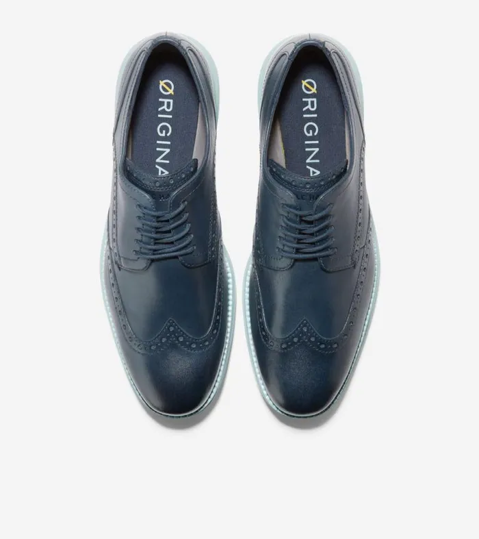 Men Oxfords Cole Haan riginalGrand Wingtip Oxfords Blue Wing Tealcloud Blue