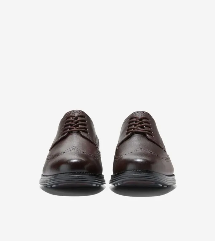 Men Oxfords Cole Haan riginalGrand Wingtip Oxfords Dark Chocolate Saffianoblack