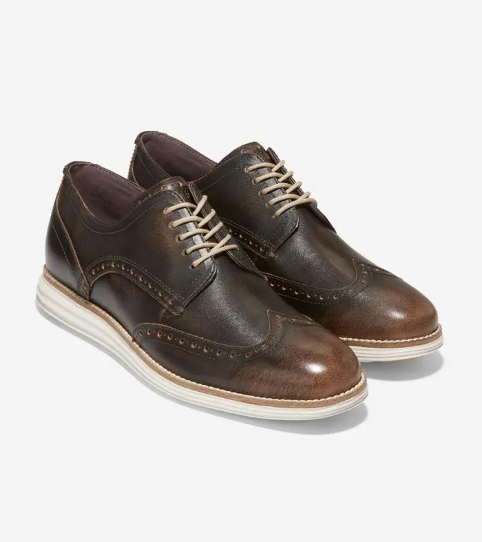 Men Oxfords Cole Haan riginalGrand Wingtip Oxfords Natural Tansilver Birch