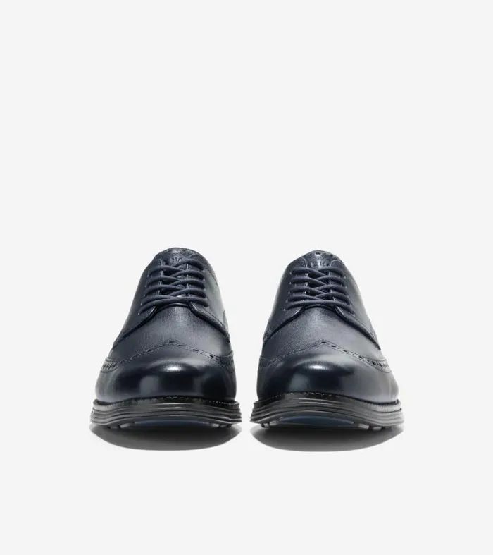 Men Oxfords Cole Haan riginalGrand Wingtip Oxfords Navy Blazer Blue Saffianoblack