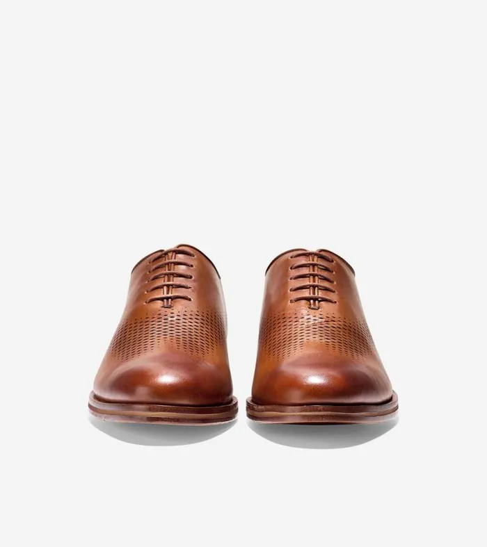 Men Oxfords Cole Haan Washington Grand Laser Wingtip Oxfords British Tan Leather