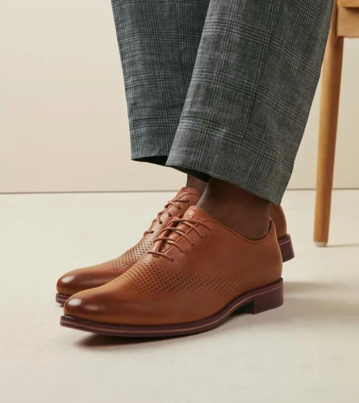 Men Oxfords Cole Haan Washington Grand Laser Wingtip Oxfords British Tan Leather