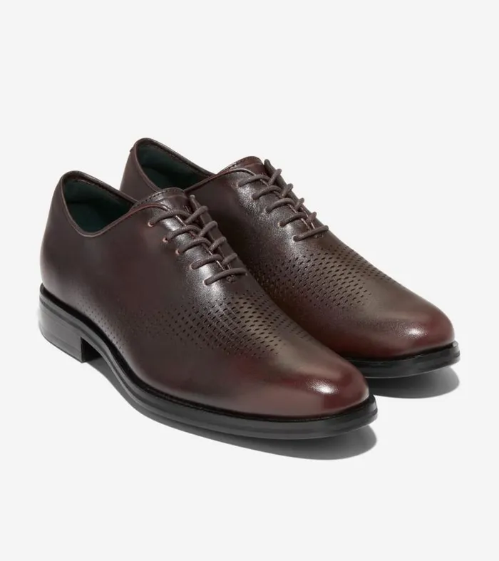 Men Oxfords Cole Haan Washington Grand Laser Wingtip Oxfords Dark Chocolateblack