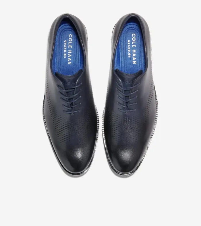 Men Oxfords Cole Haan Washington Grand Laser Wingtip Oxfords Marine Blueblack
