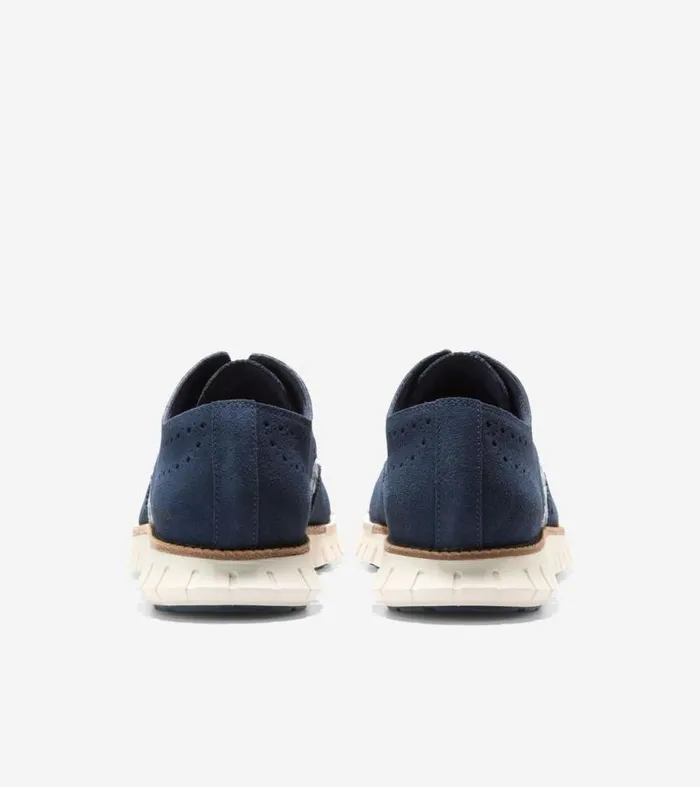 Men Oxfords Cole Haan ZERGRAND Remastered Lined Wingtip Oxfords Navy Blazer Blue Ginghamivory