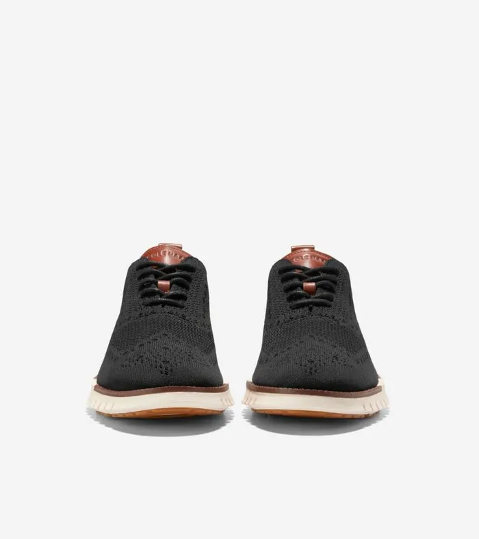 Men Oxfords Cole Haan ZERGRAND Remastered Stitchlite Wingtip Oxfords Black Stitchlitetradeivory