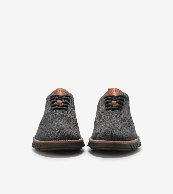 Men Oxfords Cole Haan ZERGRAND Remastered Stitchlite Wingtip Oxfords Magnet Gray Stitchlitetradeblack