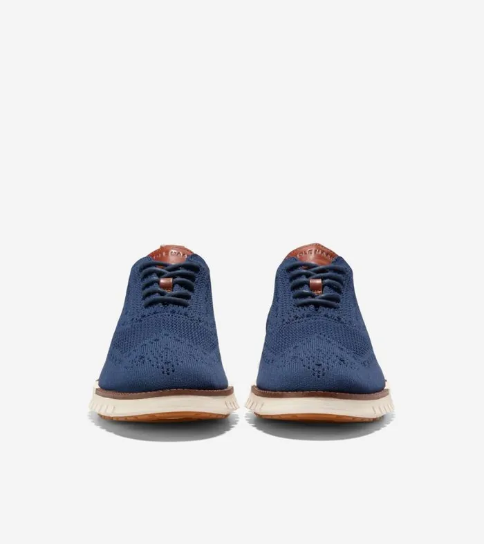 Men Oxfords Cole Haan ZERGRAND Remastered Stitchlite Wingtip Oxfords Marine Blue Stitchlitetradeivory