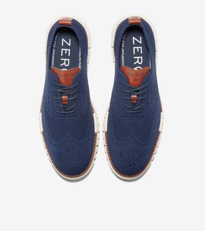 Men Oxfords Cole Haan ZERGRAND Remastered Stitchlite Wingtip Oxfords Marine Blue Stitchlitetradeivory