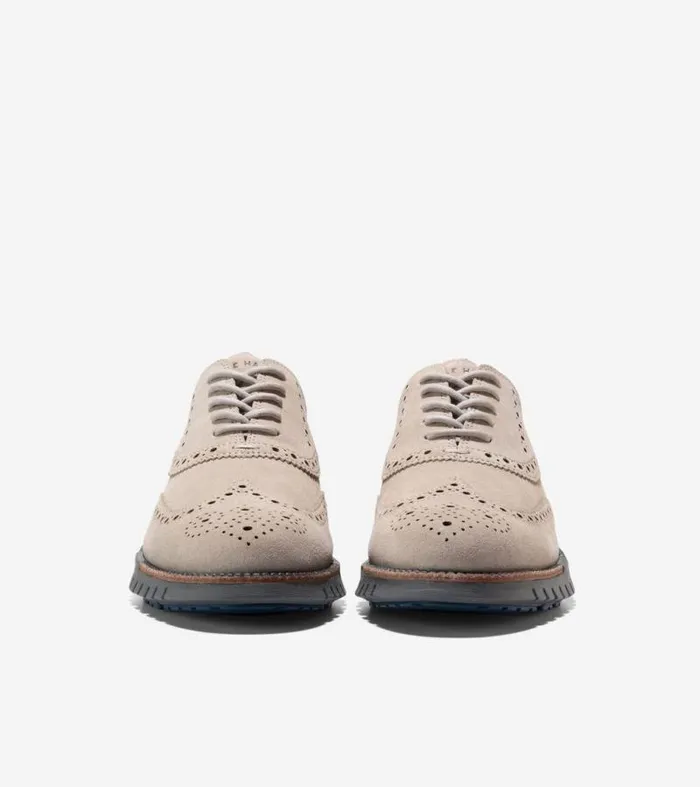 Men Oxfords Cole Haan ZERGRAND Remastered Unlined Wingtip Oxfords Dove Grayblue Wing Tealtornado
