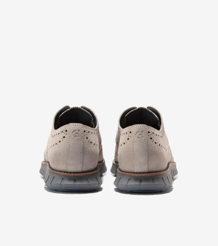 Men Oxfords Cole Haan ZERGRAND Remastered Unlined Wingtip Oxfords Dove Grayblue Wing Tealtornado
