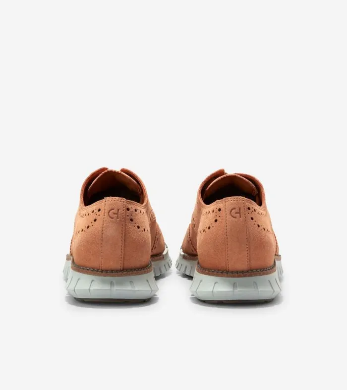Men Oxfords Cole Haan ZERGRAND Remastered Unlined Wingtip Oxfords Naturaltruffle Browncloud Blue