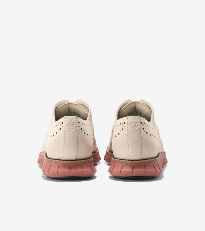 Men Oxfords Cole Haan ZERGRAND Remastered Unlined Wingtip Oxfords Whitecap Graydark Chocolatered Burl