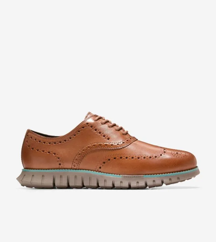 Men Oxfords Cole Haan ZERGRAND Remastered Wingtip Oxfords Acornirish Coffee