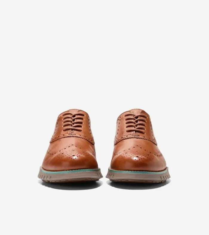 Men Oxfords Cole Haan ZERGRAND Remastered Wingtip Oxfords Acornirish Coffee