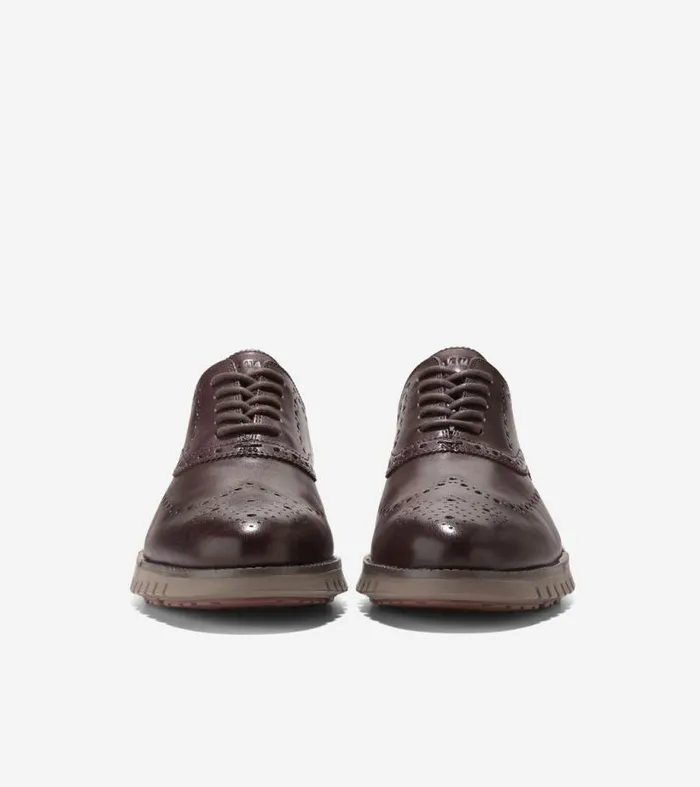 Men Oxfords Cole Haan ZERGRAND Remastered Wingtip Oxfords Dark Chocolate Brownirish Coffee