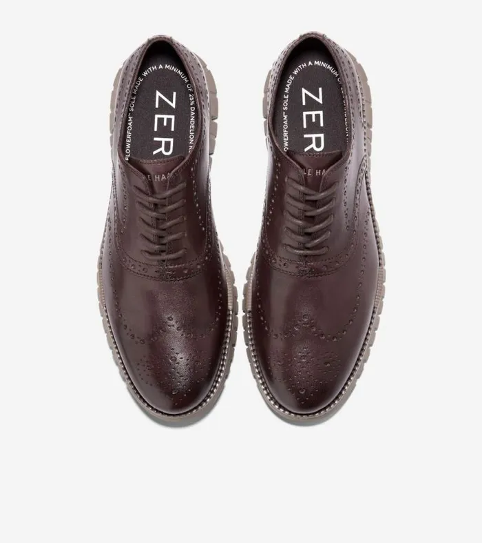 Men Oxfords Cole Haan ZERGRAND Remastered Wingtip Oxfords Dark Chocolate Brownirish Coffee