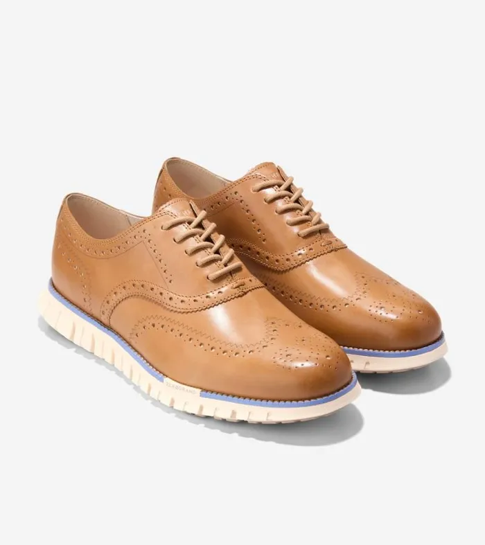 Men Oxfords Cole Haan ZERGRAND Remastered Wingtip Oxfords Farrovanilla