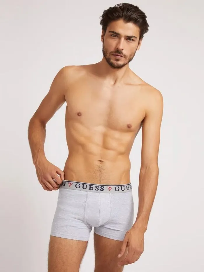 Men Pack 3 Boxers With Logo White Multi Guess Underwear